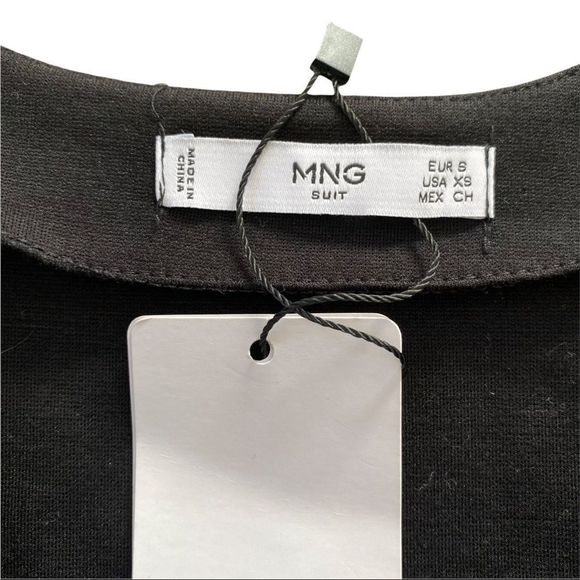 NWT MANGO Wrap bow BLOUSE Knitted fabric. Crossed V-neck. Buckle. Adjustable XS - Picture 7 of 9